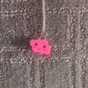 Indie pink cloud necklace